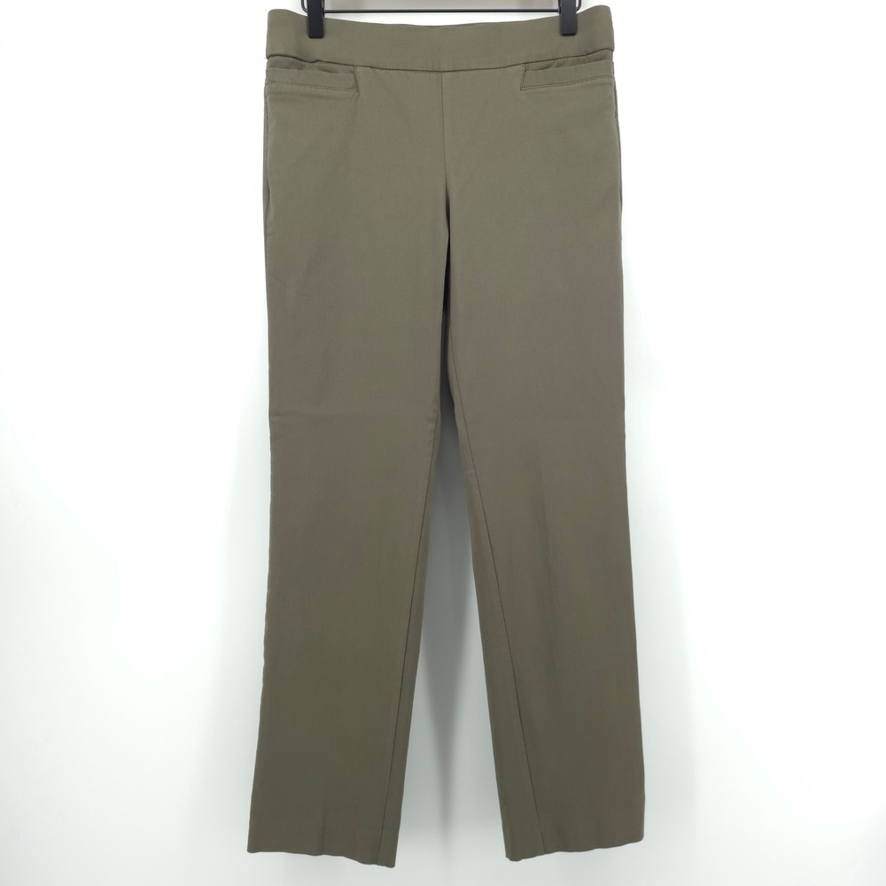 Briggs Womens Pants 8 Olive Green Pull On Stretch Straight Leg Career Trousers